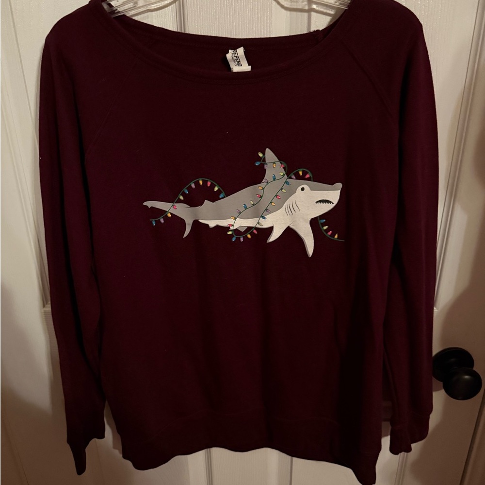 Modcloth shark holiday sweater size XL